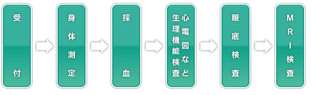 脳ドック全般検査の流れ